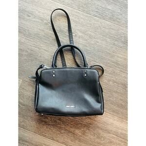 Nine West Black Vinyl Handbag - Multiple Compartments
